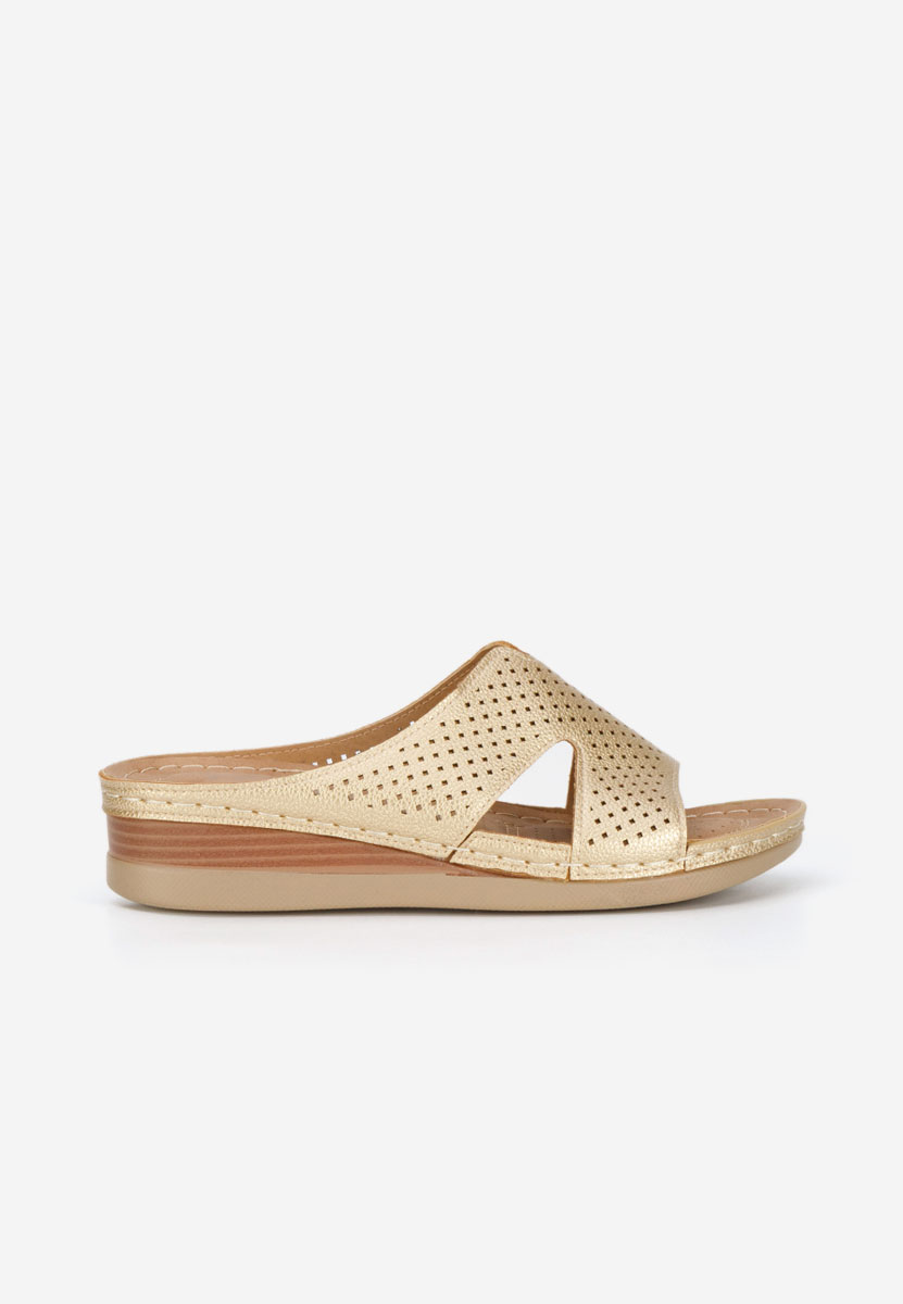 Παντόφλες με πλατφόρμα Hermana χρυσο