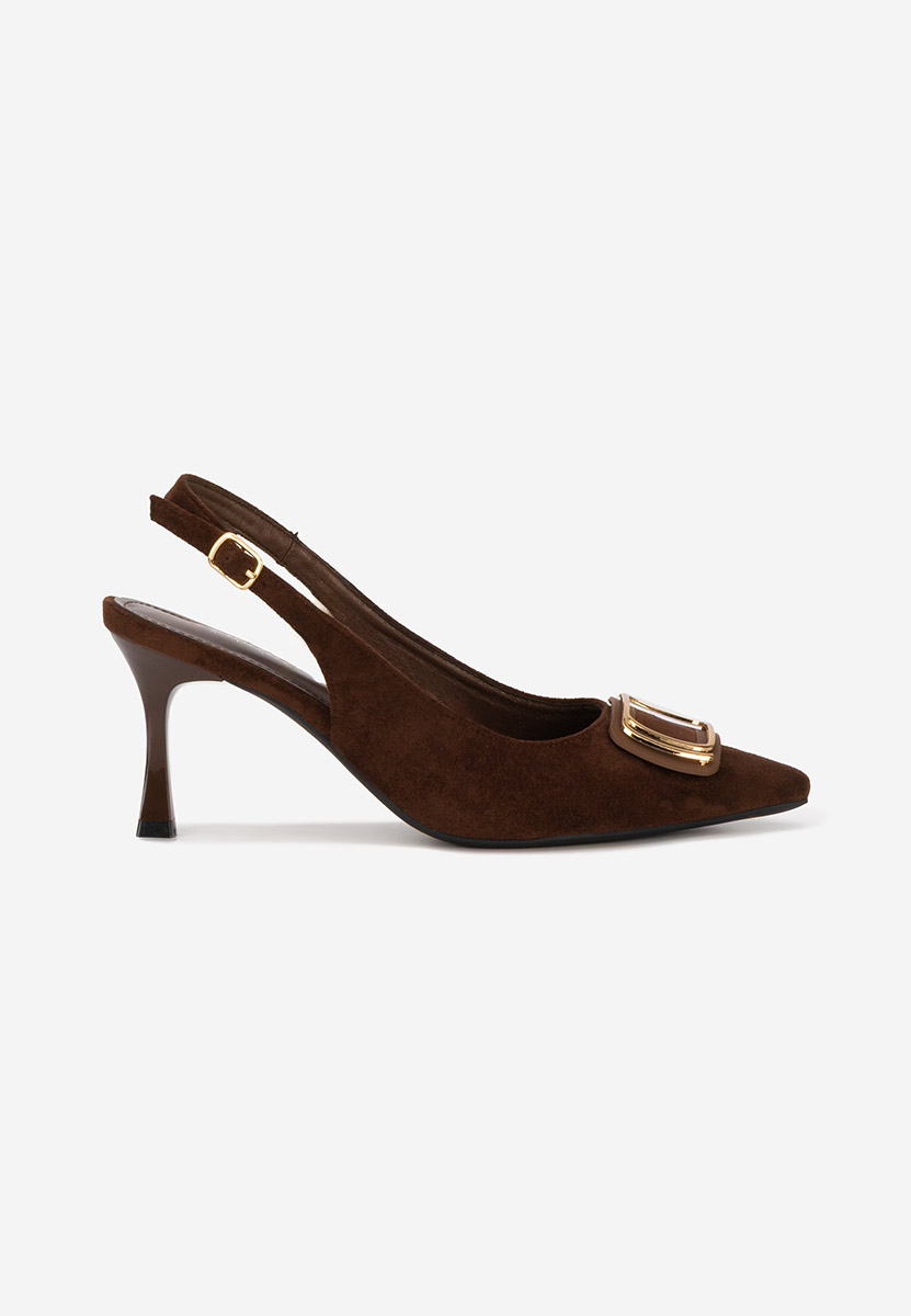 Γόβες slingback Cristelia καφε