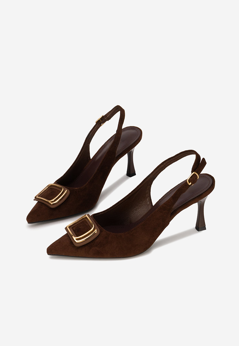 Γόβες slingback Cristelia καφε