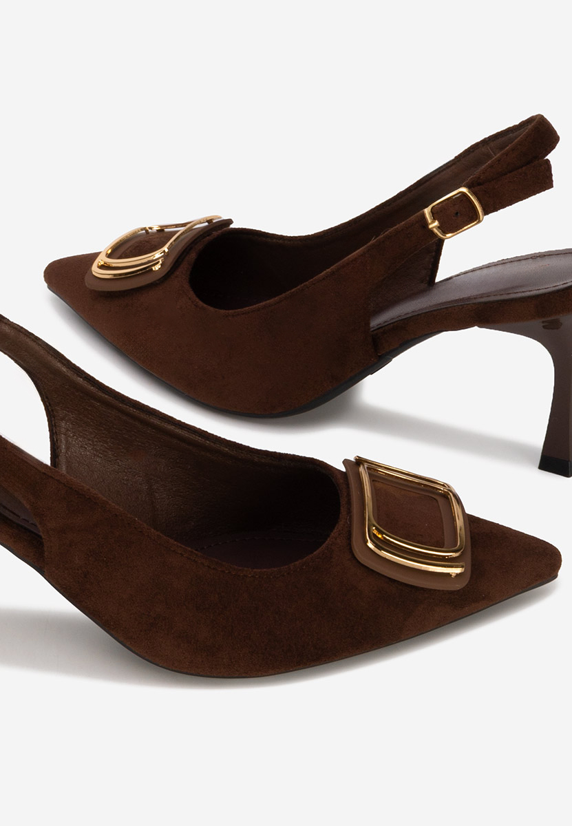 Γόβες slingback Cristelia καφε
