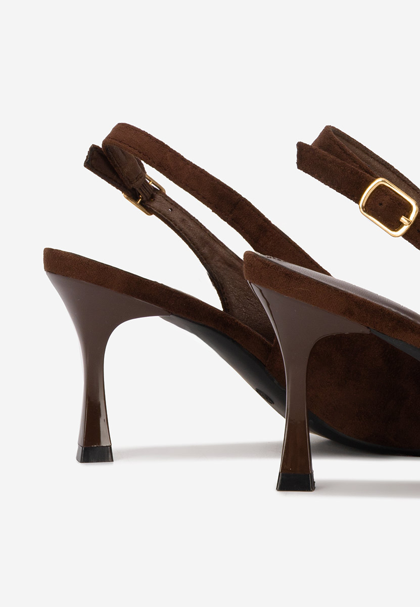 Γόβες slingback Cristelia καφε
