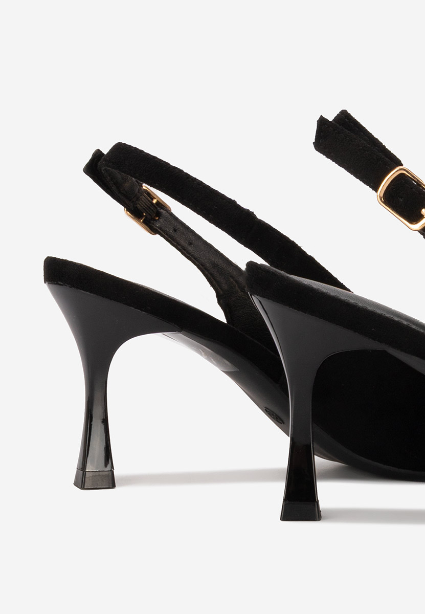 Γόβες slingback Cristelia μαύρα