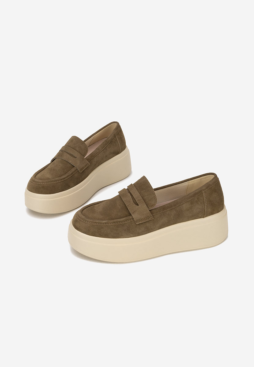 Μοκασίνια με πλατφόρμα Herminia πρασινο