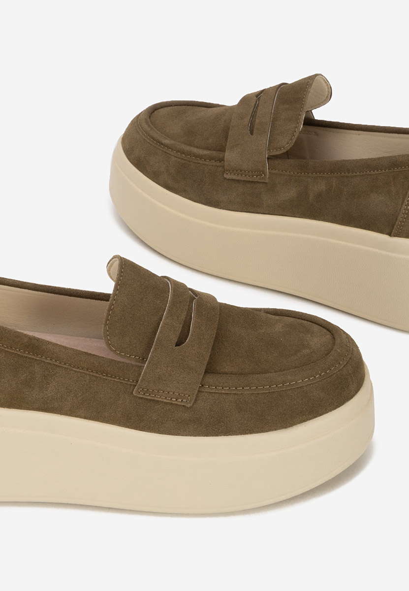 Μοκασίνια με πλατφόρμα Herminia πρασινο