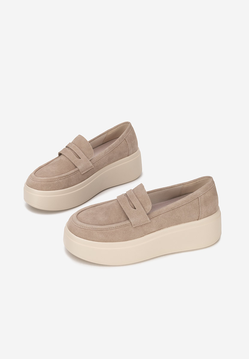 Μοκασίνια με πλατφόρμα Herminia χακι