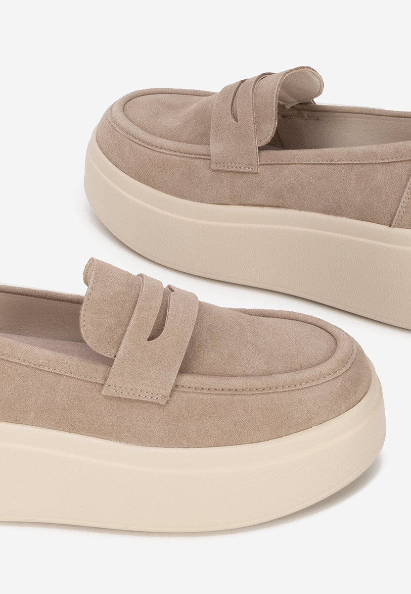 Μοκασίνια με πλατφόρμα Herminia χακι