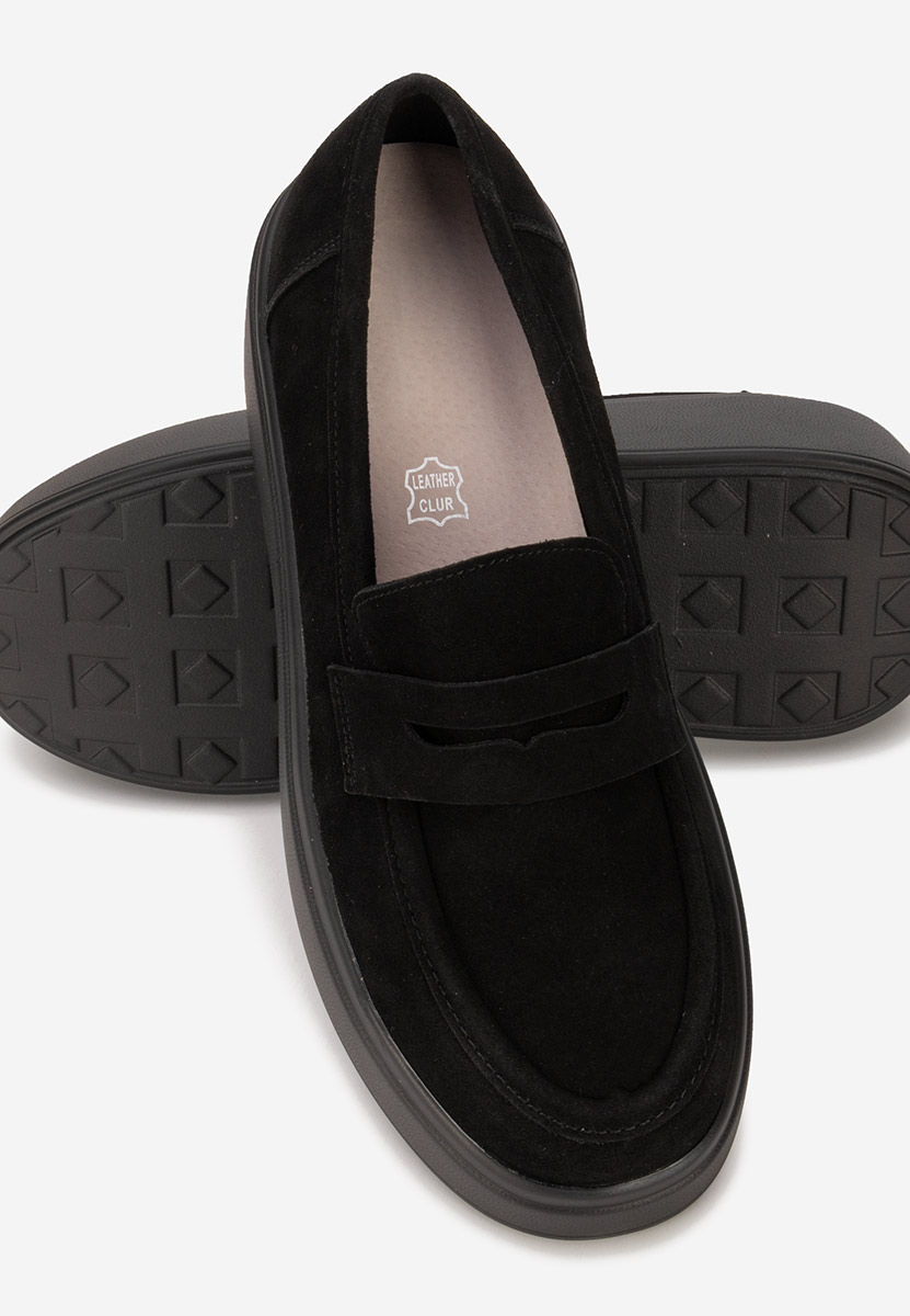 Μοκασίνια με πλατφόρμα Herminia μαύρα