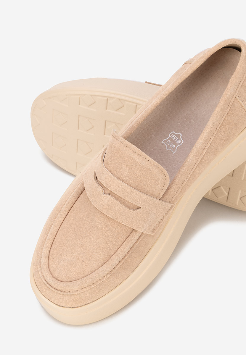 Μοκασίνια με πλατφόρμα Herminia μπεζ