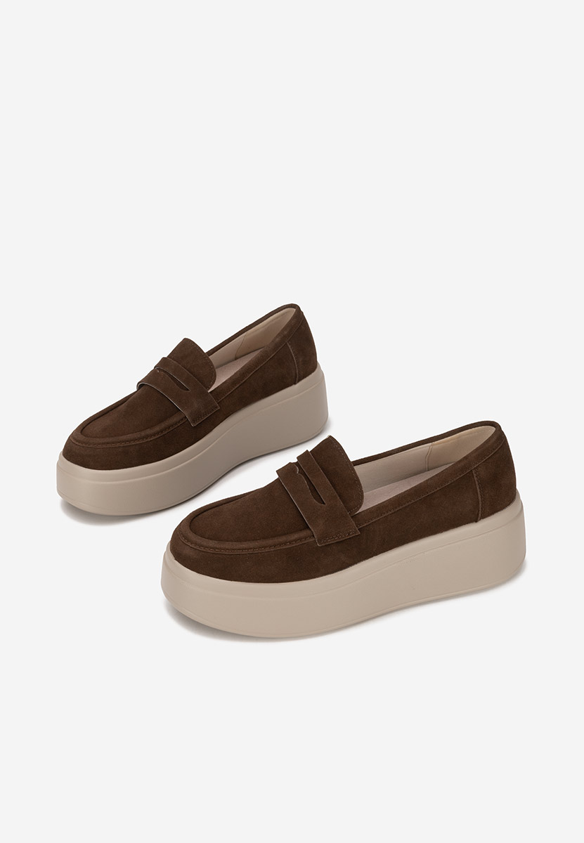 Μοκασίνια με πλατφόρμα Herminia καφε