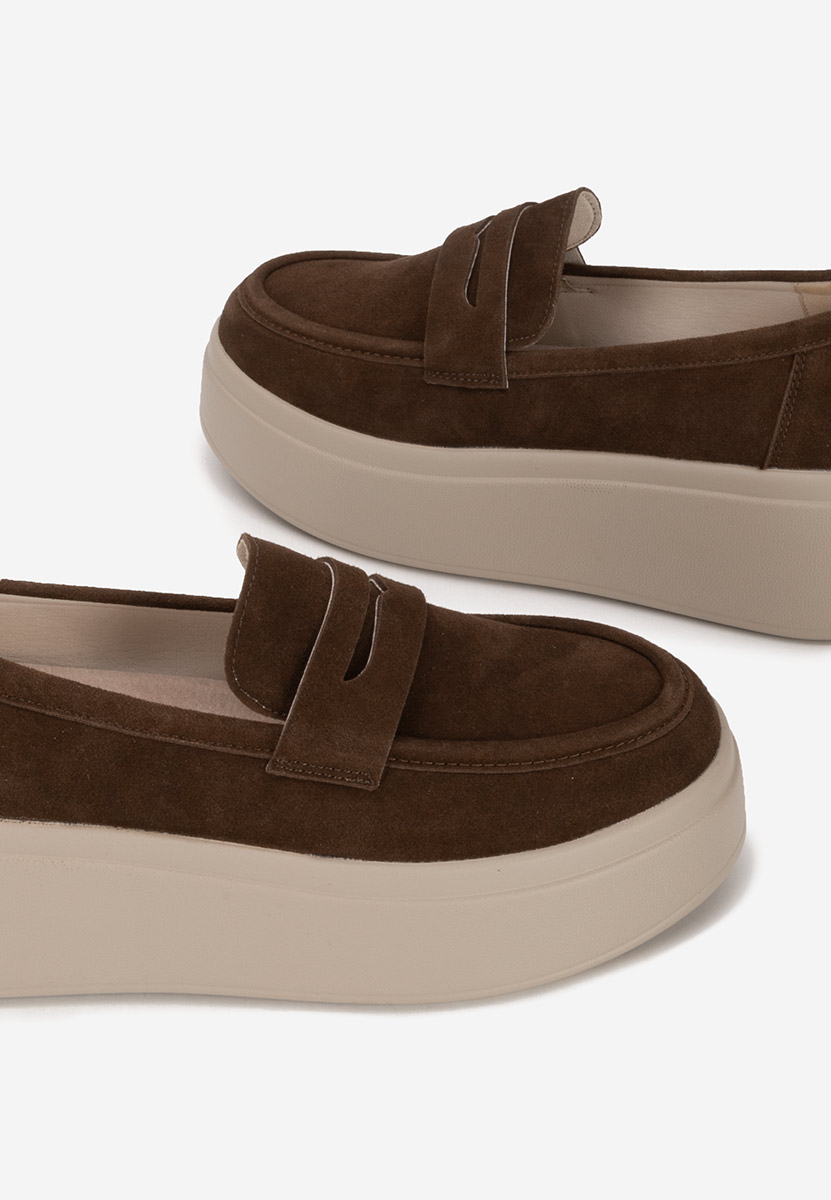 Μοκασίνια με πλατφόρμα Herminia καφε