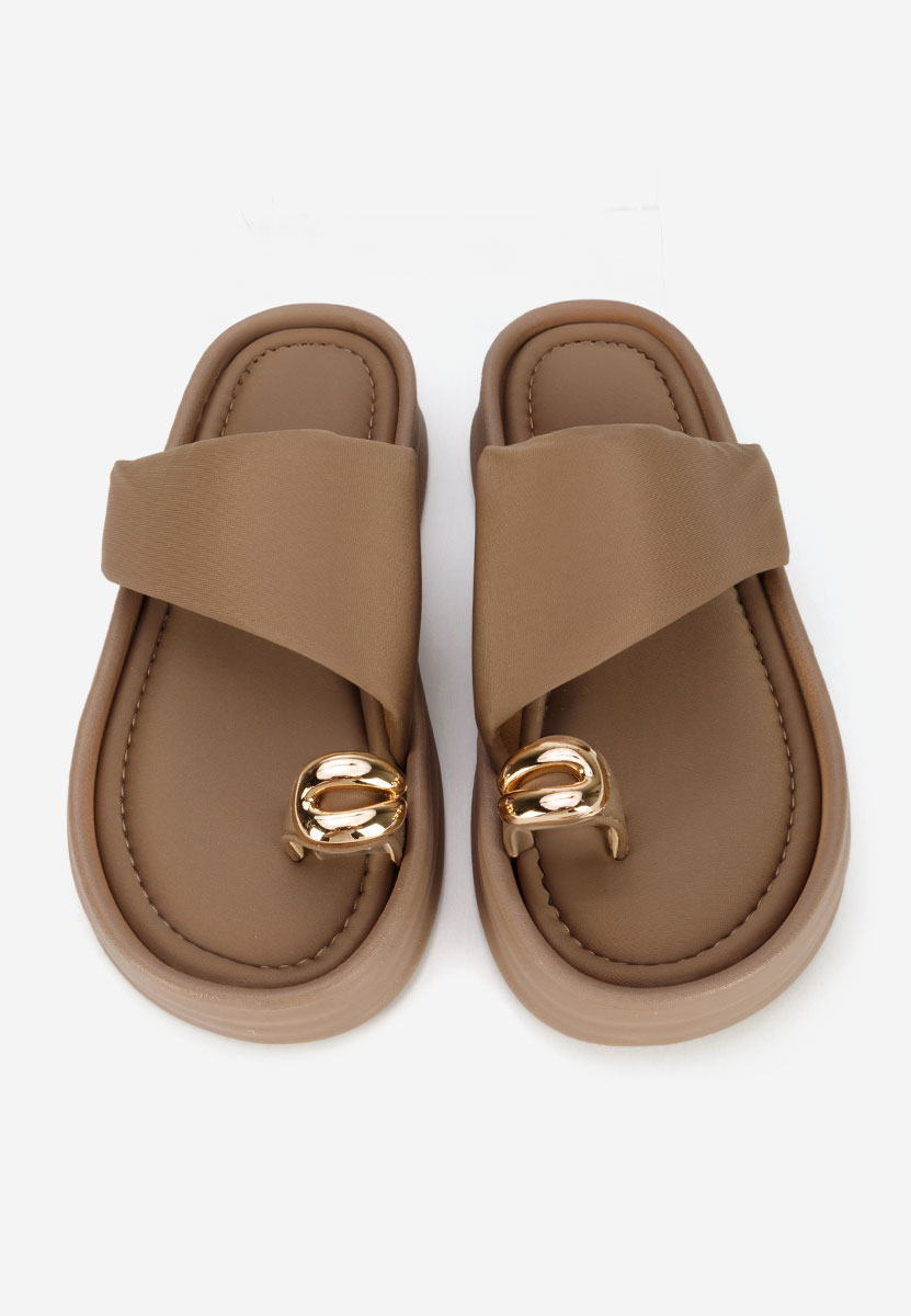 Παντόφλες με πλατφόρμα Alezzia χακι