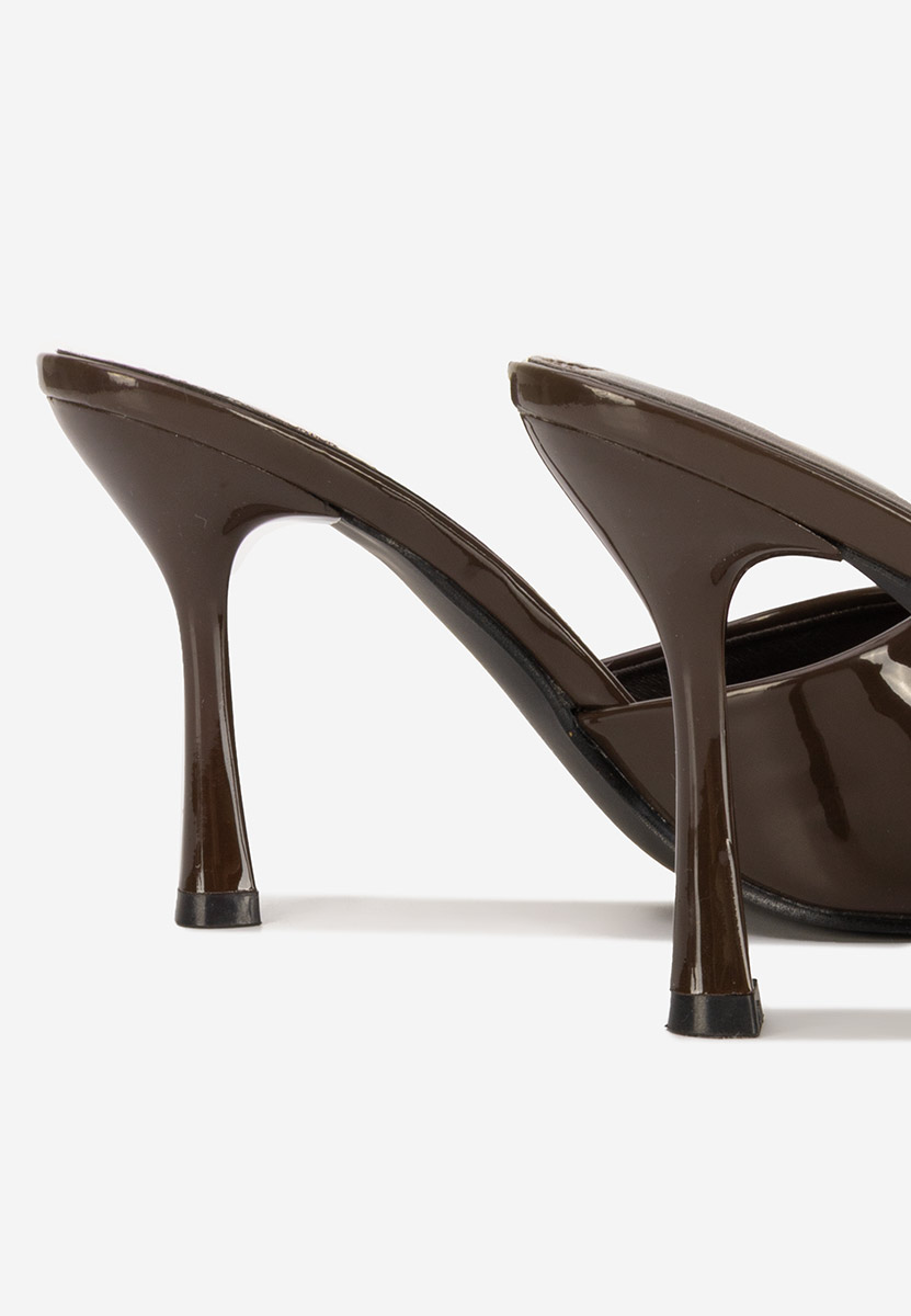 Mule με τακούνι Eliseia καφε