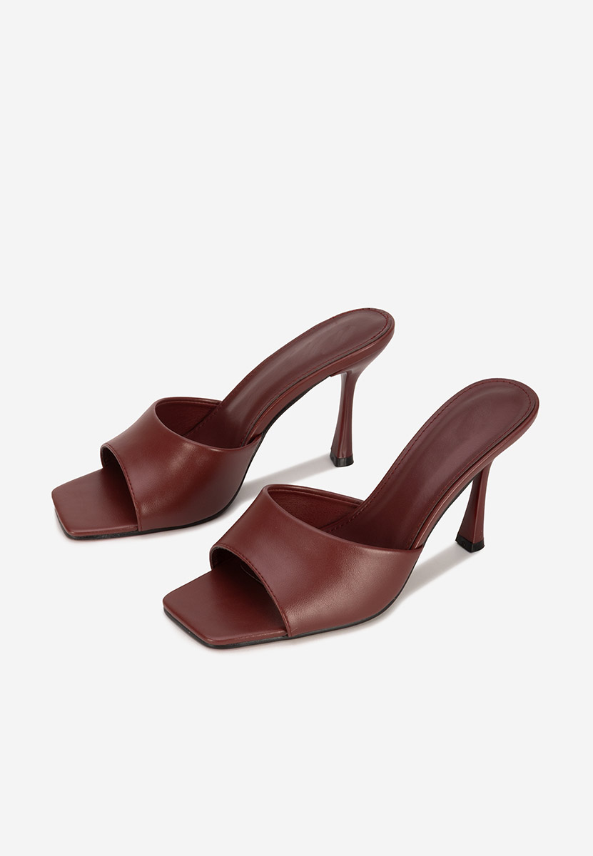 Mule με τακούνι Eliseia V2 μπορντό