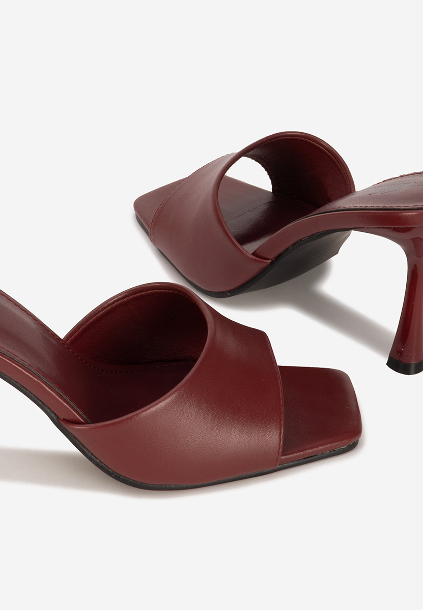 Mule με τακούνι Eliseia V2 μπορντό