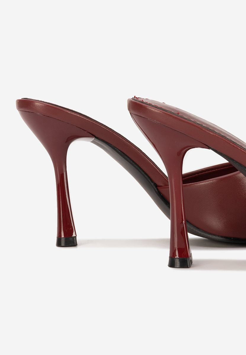 Mule με τακούνι Eliseia V2 μπορντό