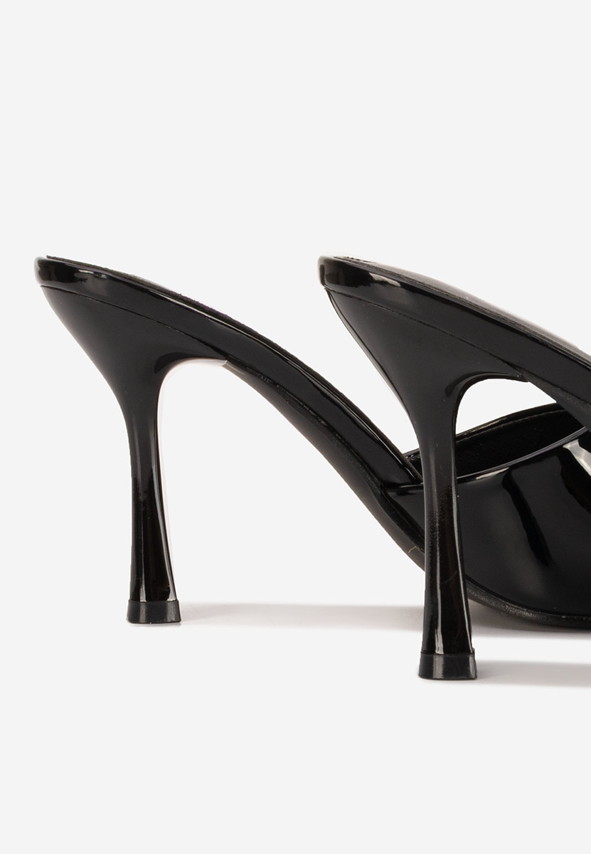 Mule με τακούνι Eliseia μαύρα