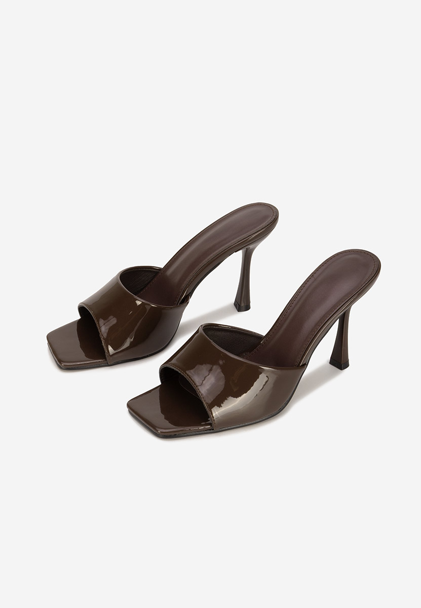 Mule με τακούνι Eliseia καφε