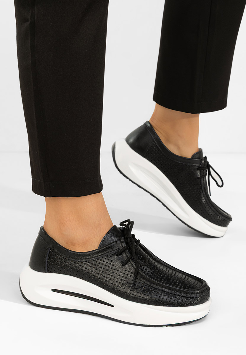 Μοκασίνια γυναικεια δερματινα Eveliana μαύρα