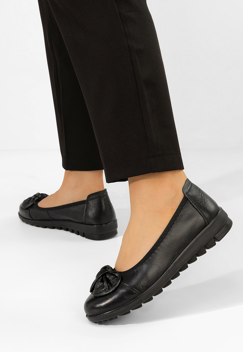 Μπαλαρίνες δερματινεσ Giuliena μαύρα