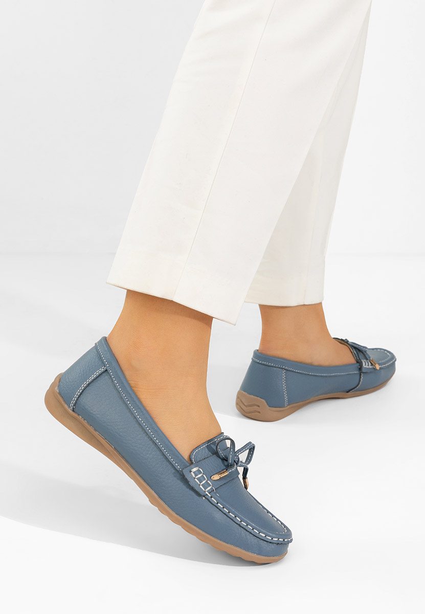 Μοκασίνια γυναικεια δερματινα Nemesia μπλε