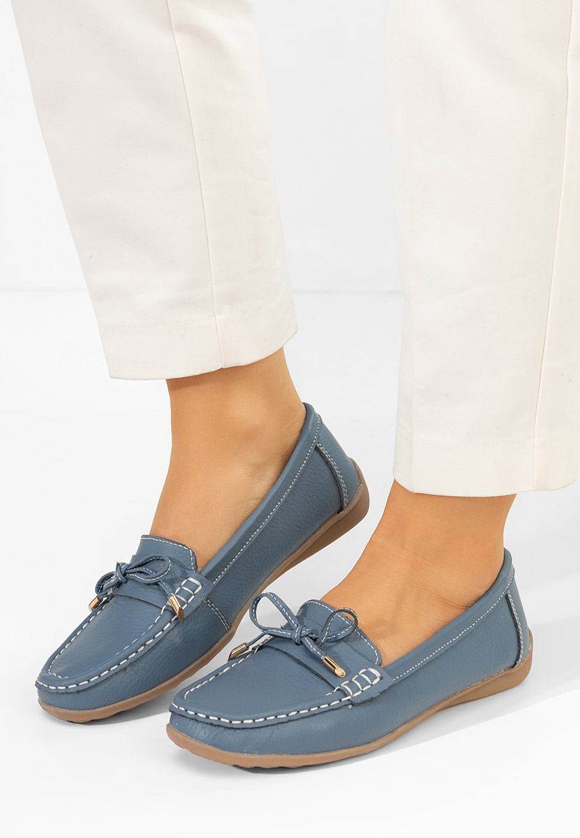 Μοκασίνια γυναικεια δερματινα Nemesia μπλε