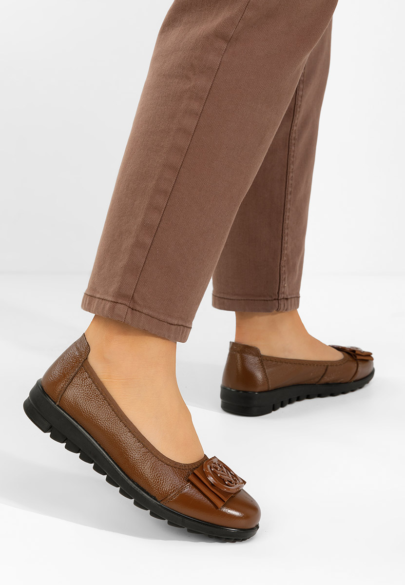 Μπαλαρίνες δερματινεσ Demarisa καφε