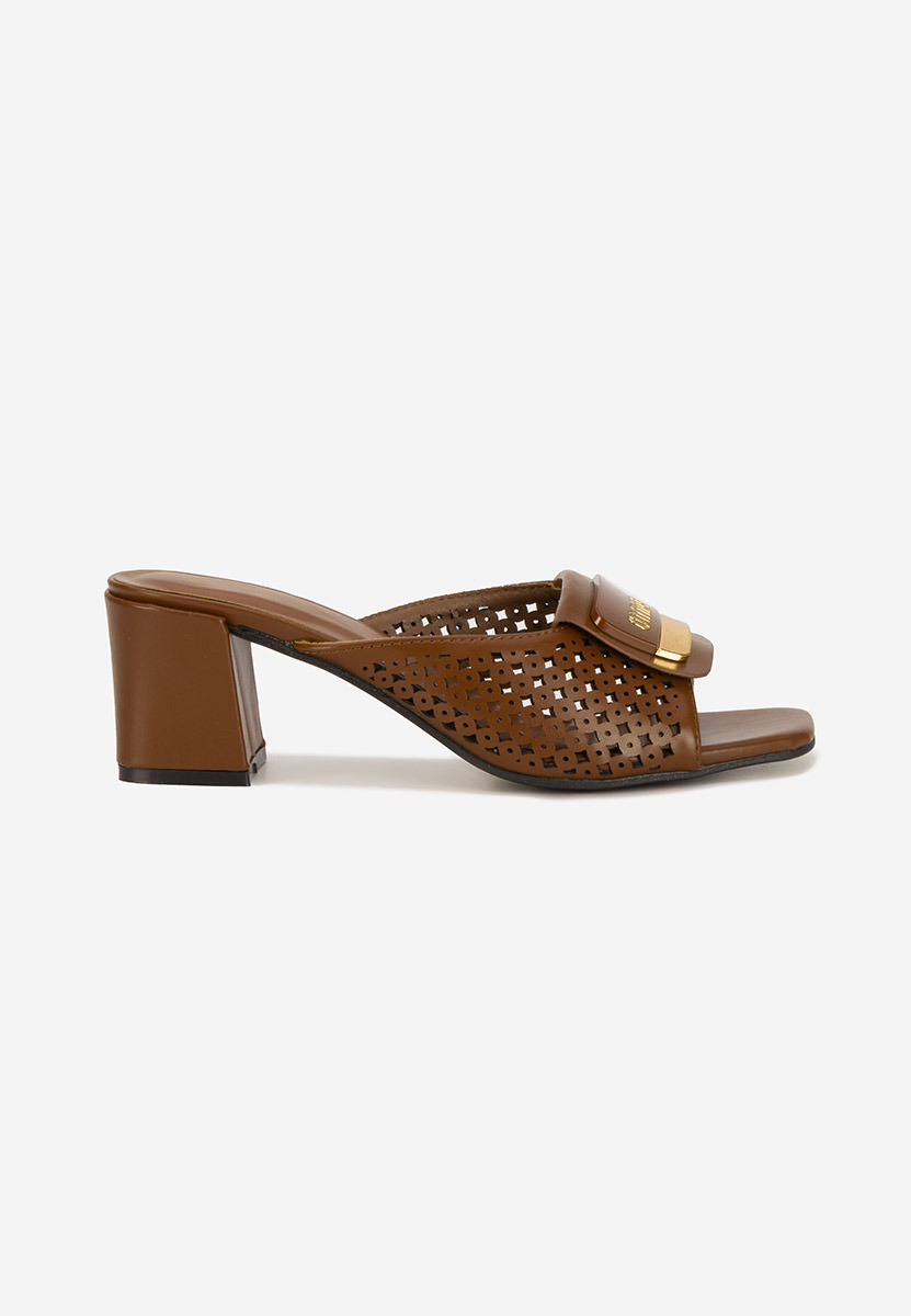 Mules με χοντρο τακουνι Carmenia καφε