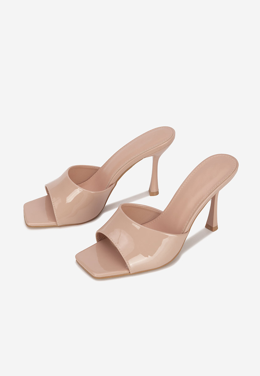 Mule με τακούνι Eliseia μπεζ