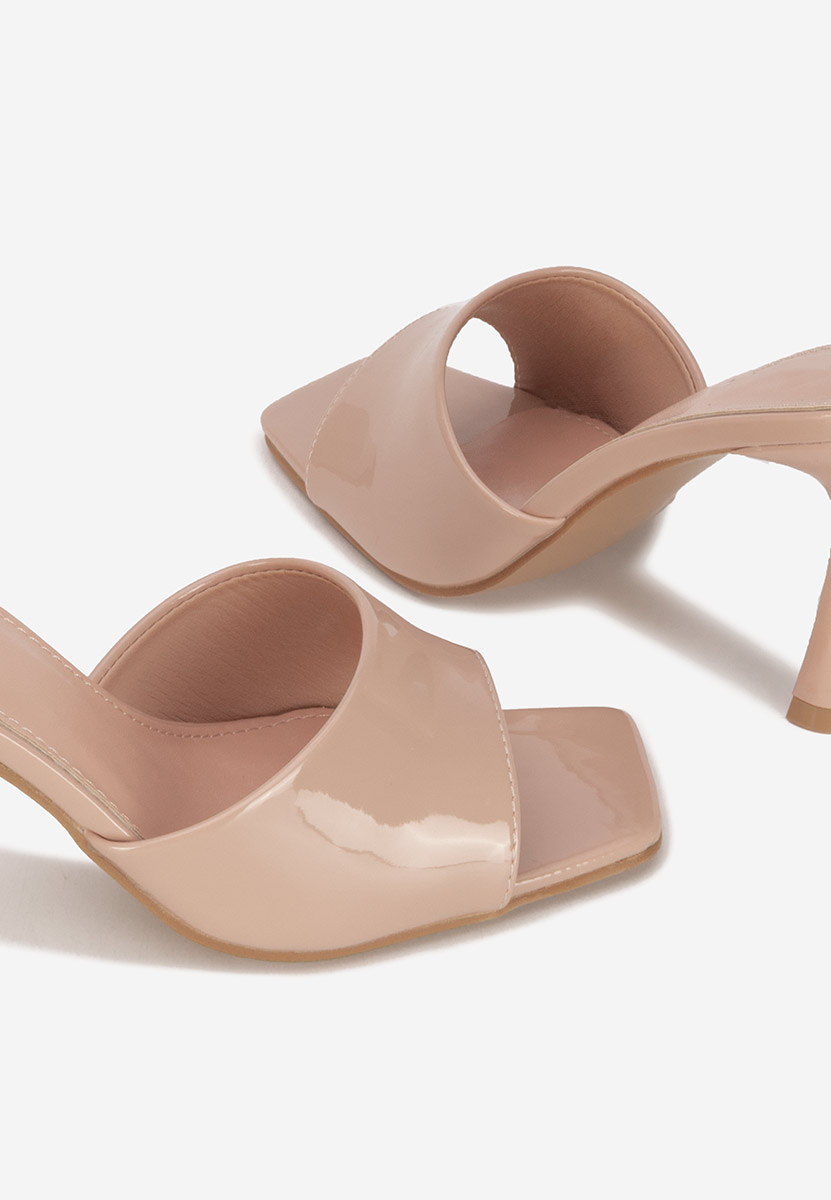 Mule με τακούνι Eliseia μπεζ