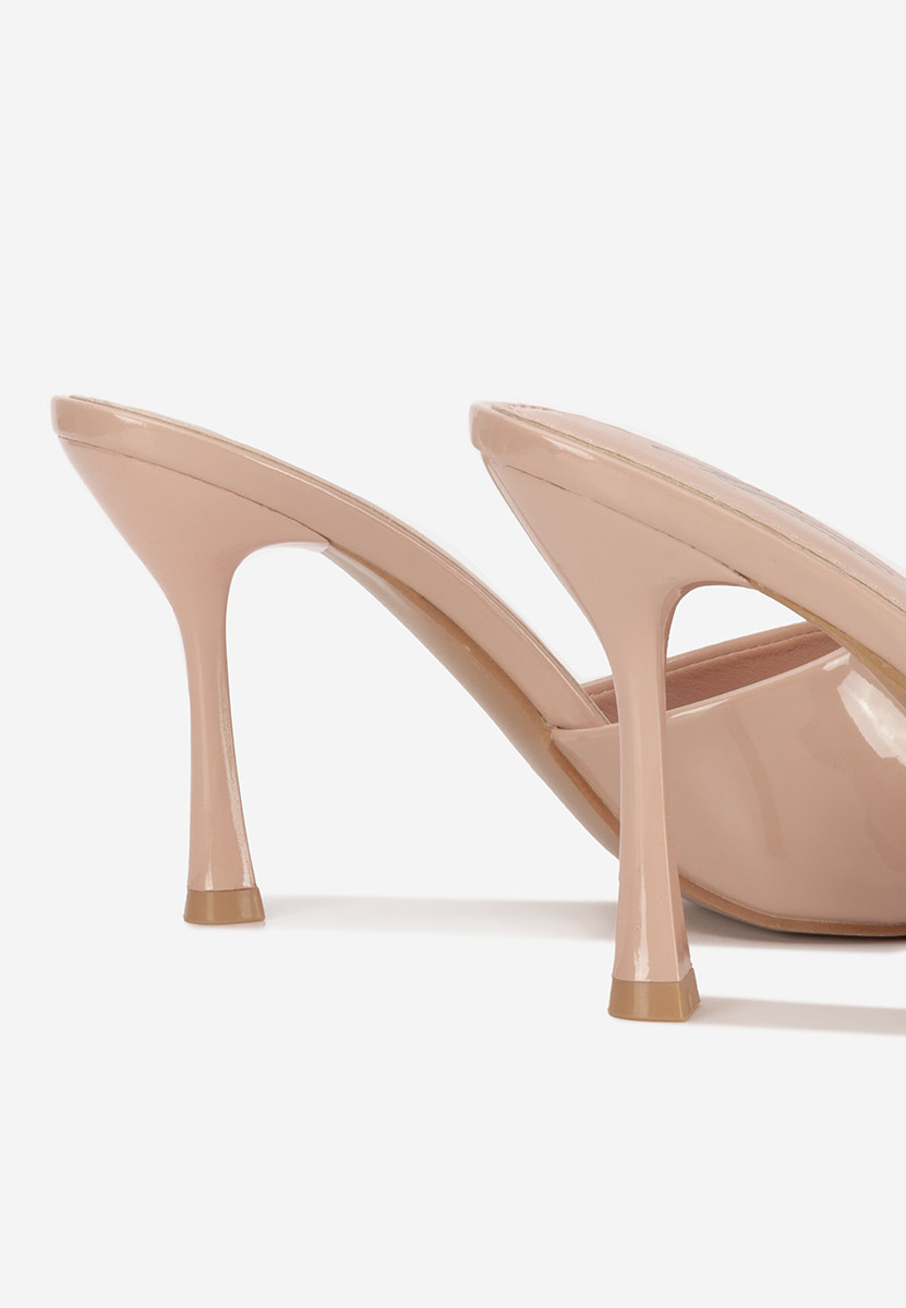 Mule με τακούνι Eliseia μπεζ