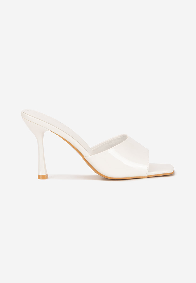 Mule με τακούνι Eliseia λευκά