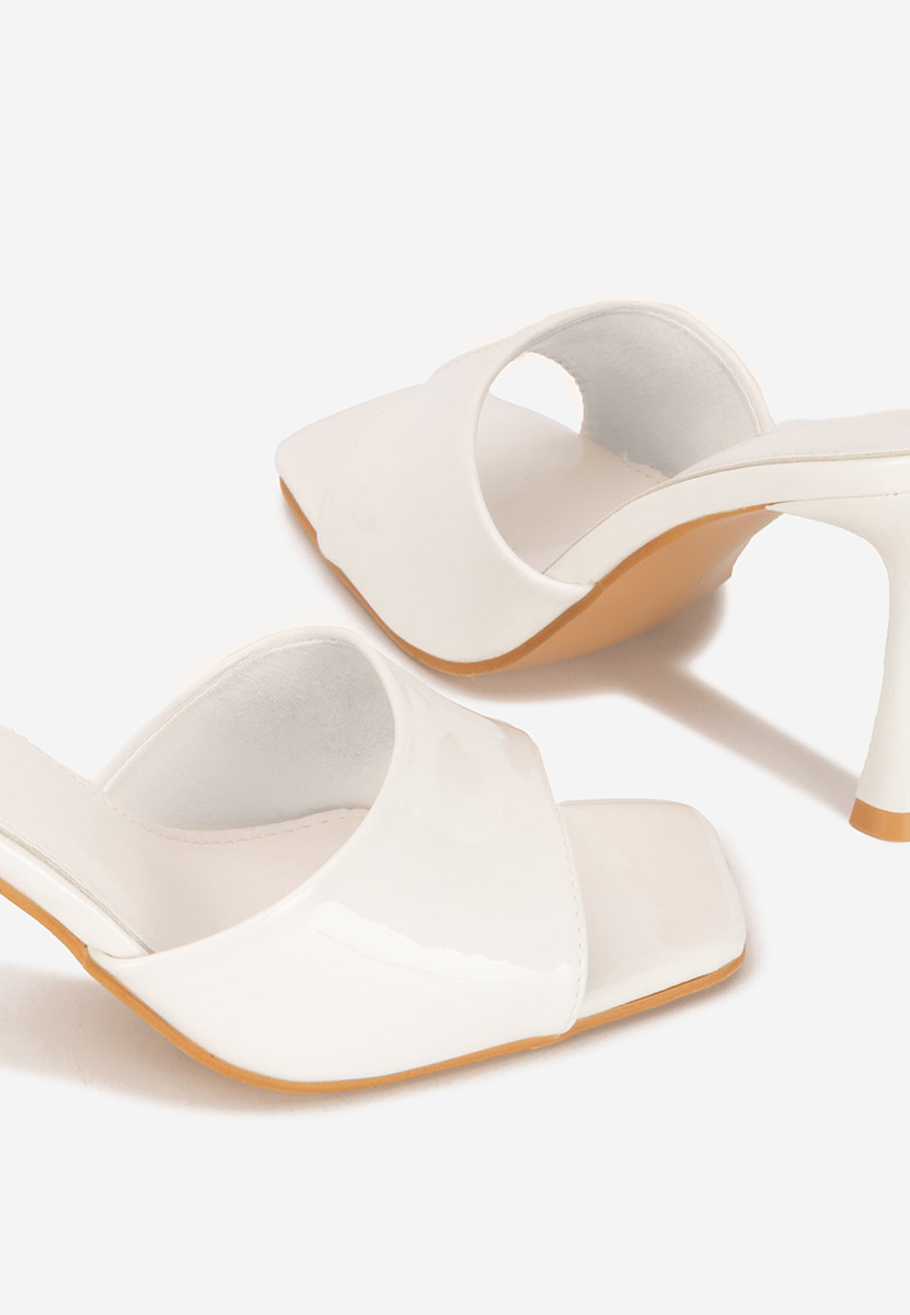 Mule με τακούνι Eliseia λευκά
