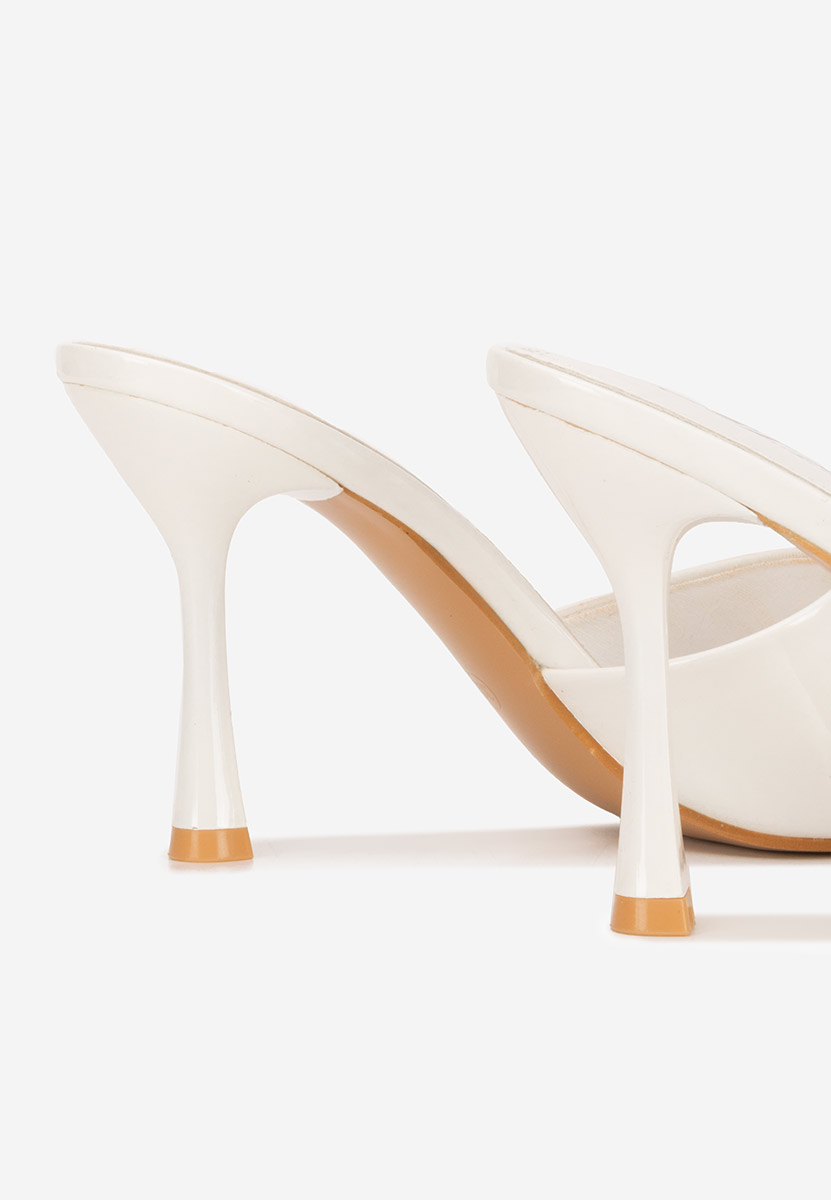 Mule με τακούνι Eliseia λευκά