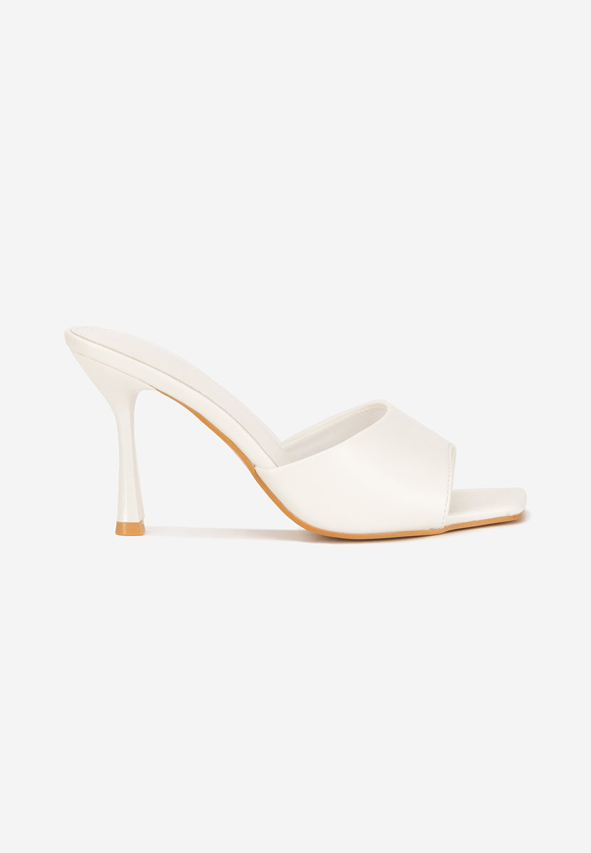 Mule με τακούνι Eliseia V2 λευκά