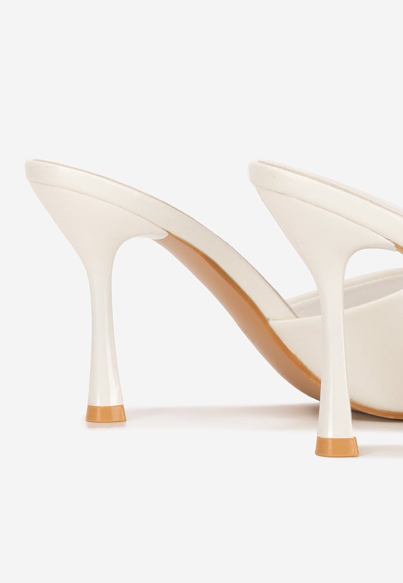 Mule με τακούνι Eliseia V2 λευκά