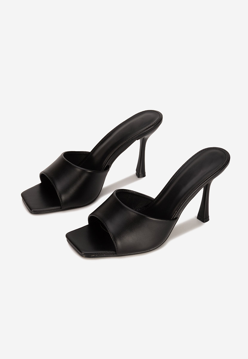 Mule με τακούνι Eliseia V2 μαύρα