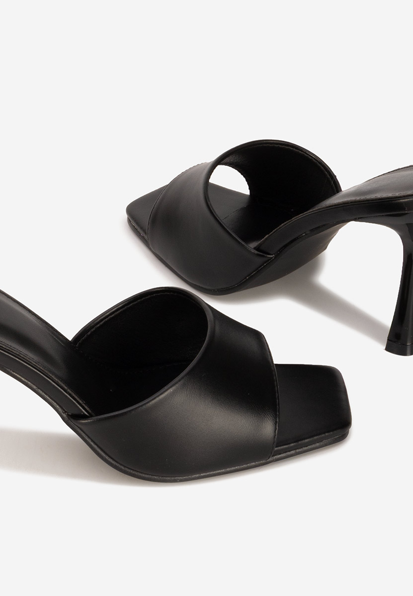 Mule με τακούνι Eliseia V2 μαύρα
