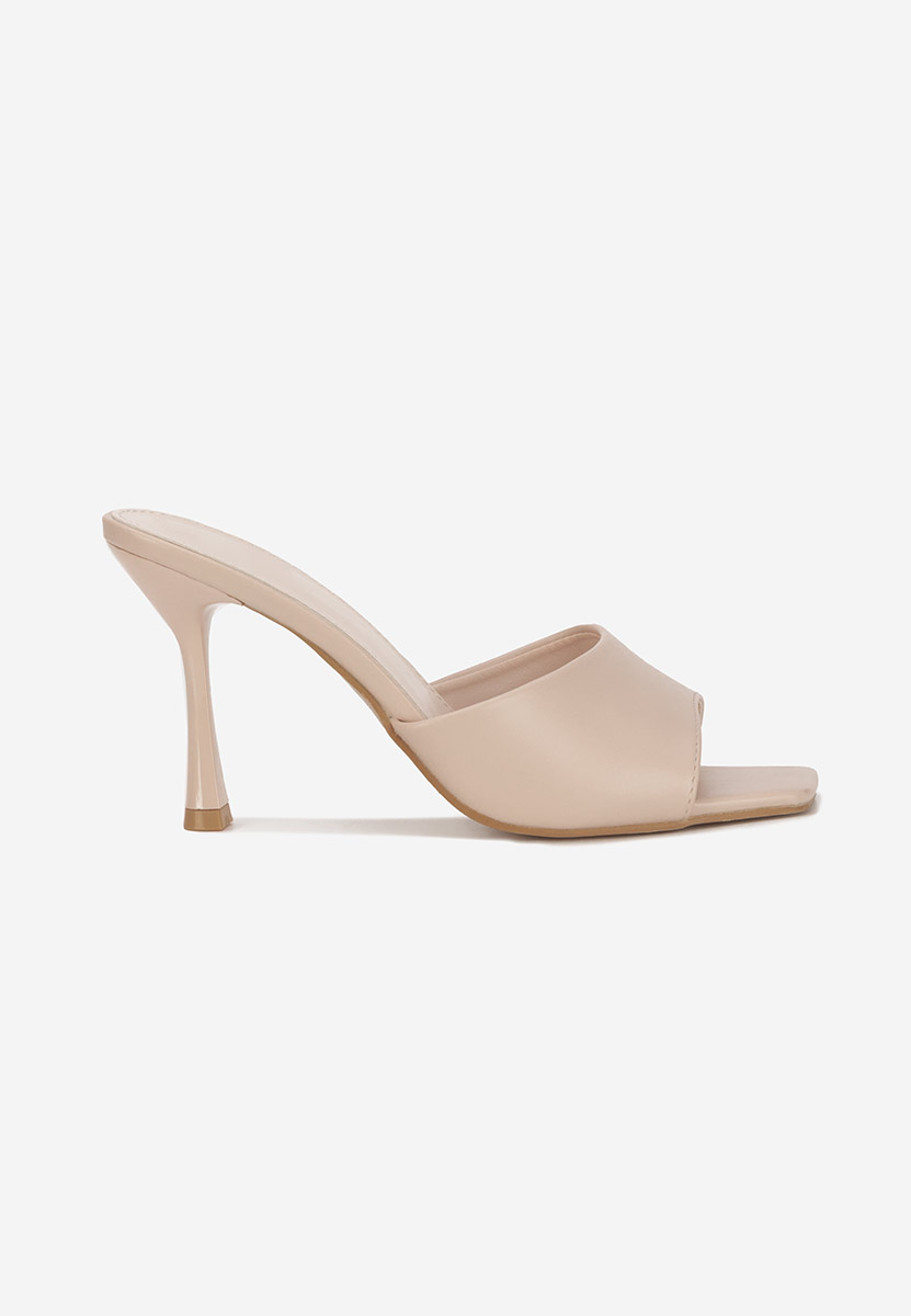 Mule με τακούνι Eliseia V2 μπεζ