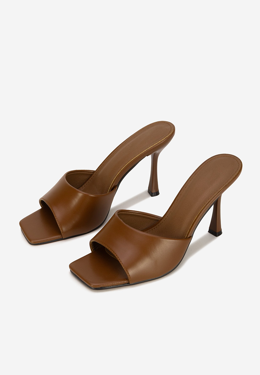 Mule με τακούνι Eliseia V2 καφε