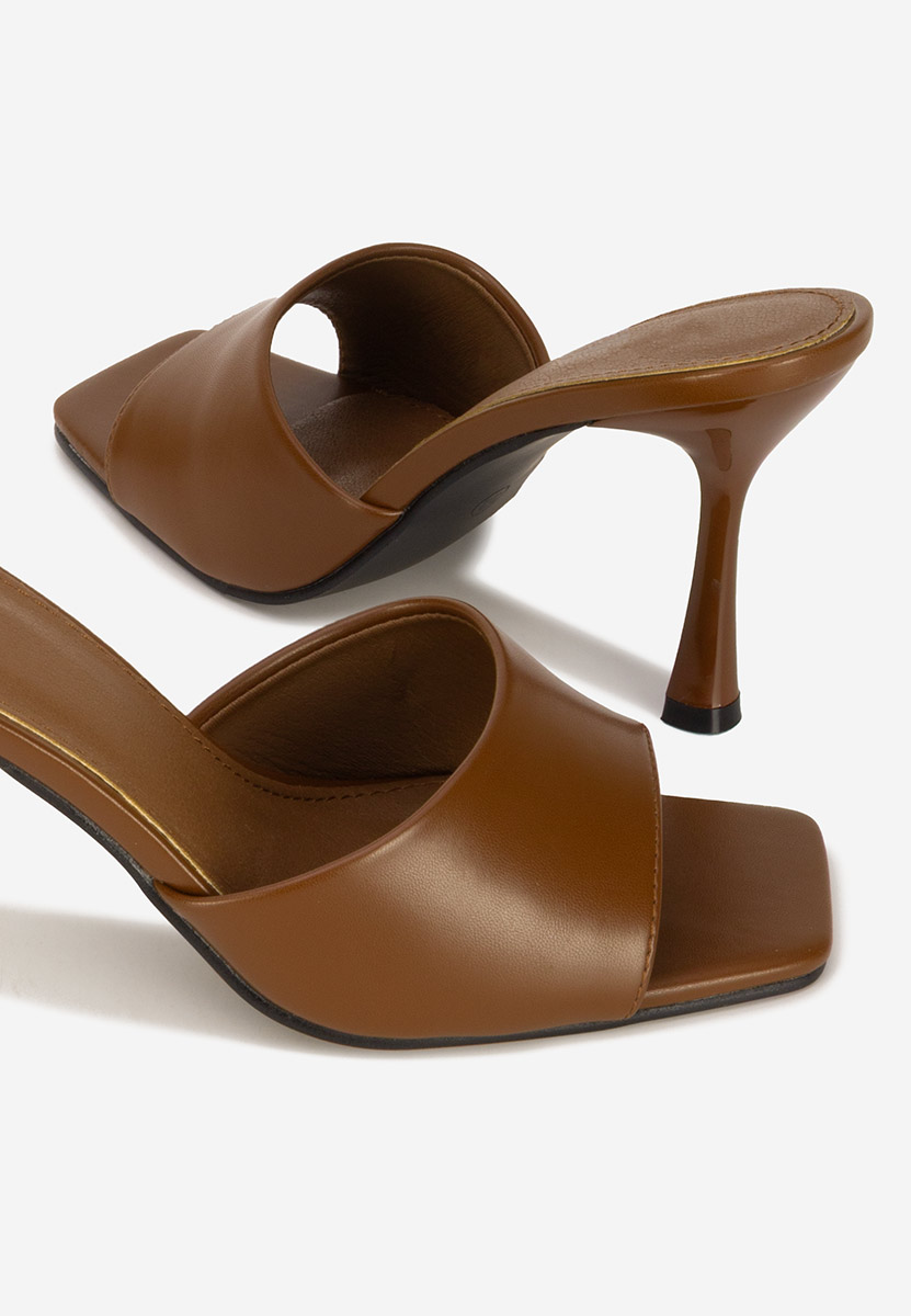 Mule με τακούνι Eliseia V2 καφε