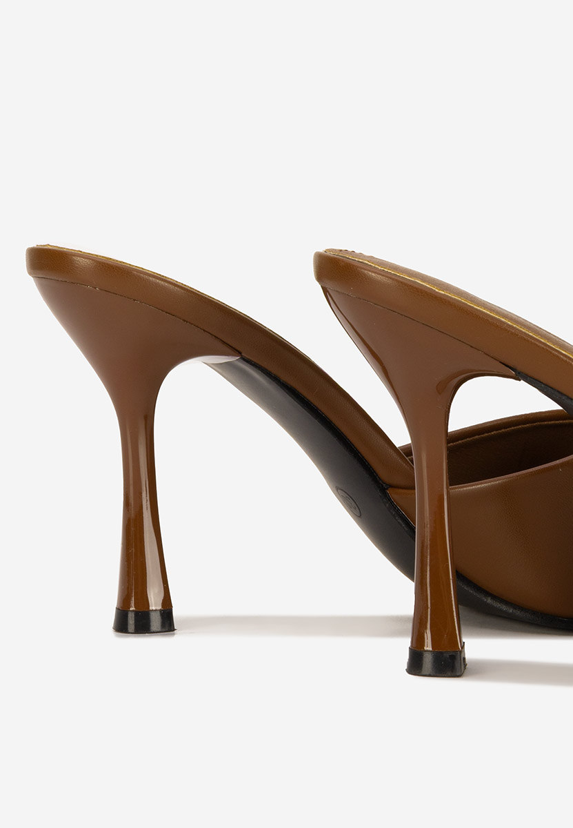 Mule με τακούνι Eliseia V2 καφε