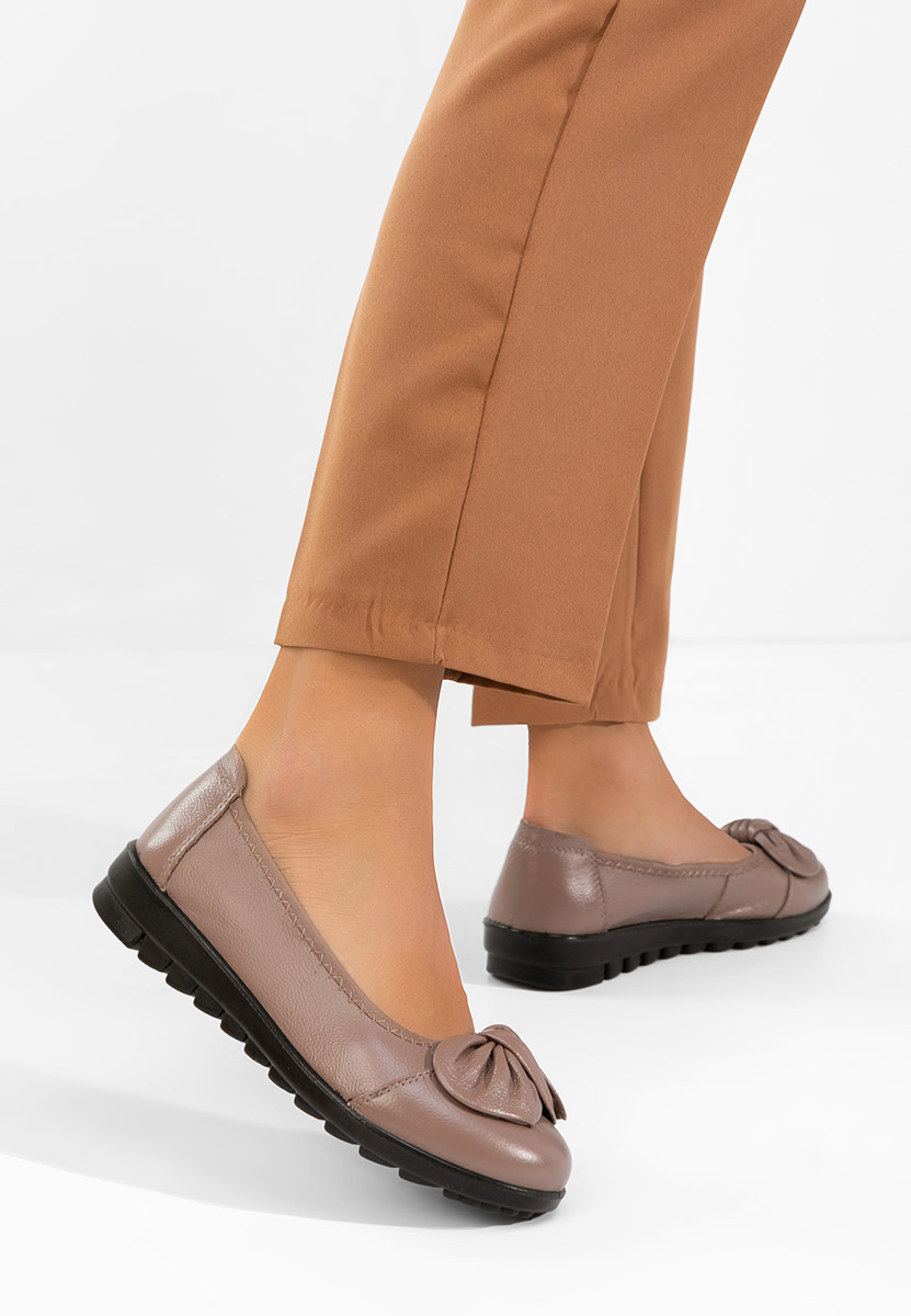 Μπαλαρίνες δερματινεσ Giuliena V2 καφε