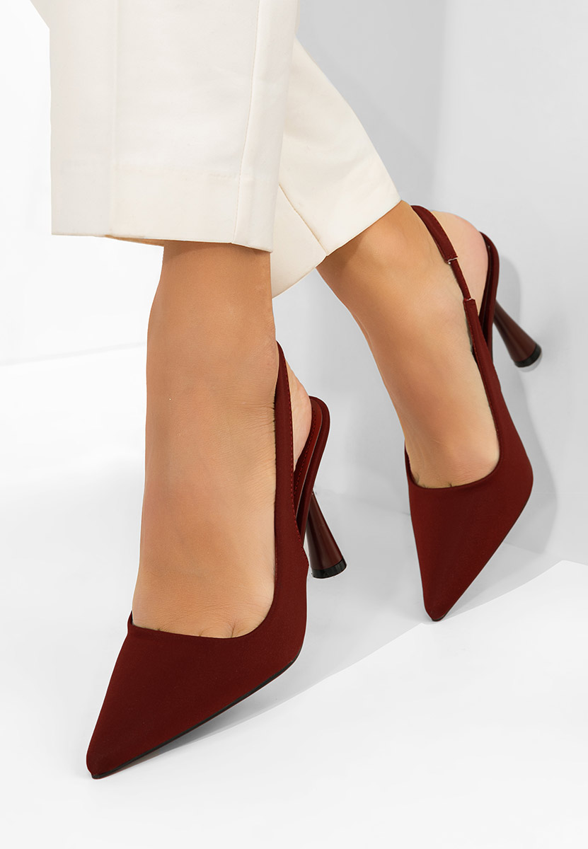 Γόβες slingback Anabela μπορντό