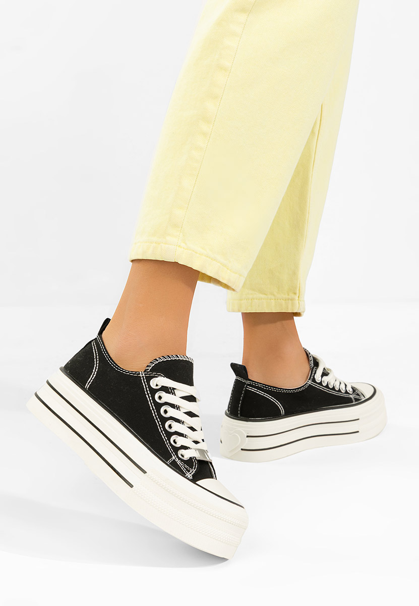 Γυναικεία πανινα πλατφόρμες Kimala μαύρα