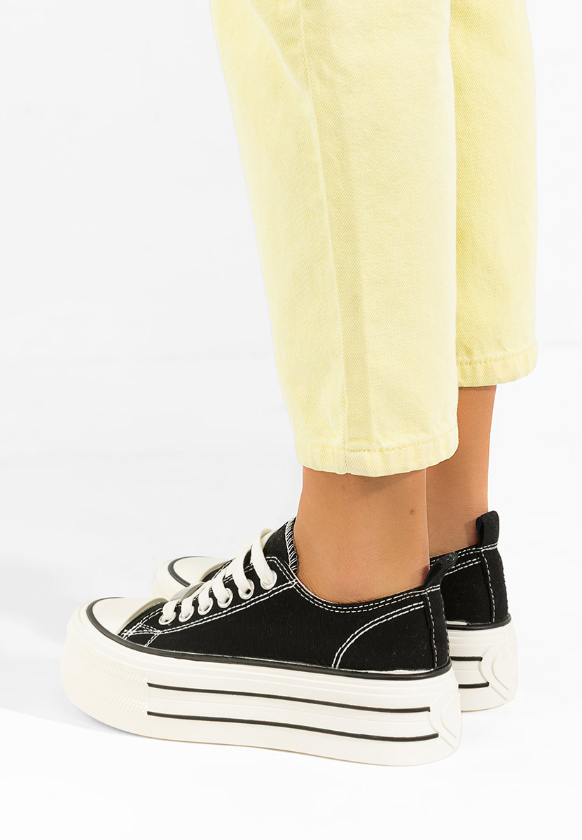 Γυναικεία πανινα πλατφόρμες Kimala μαύρα