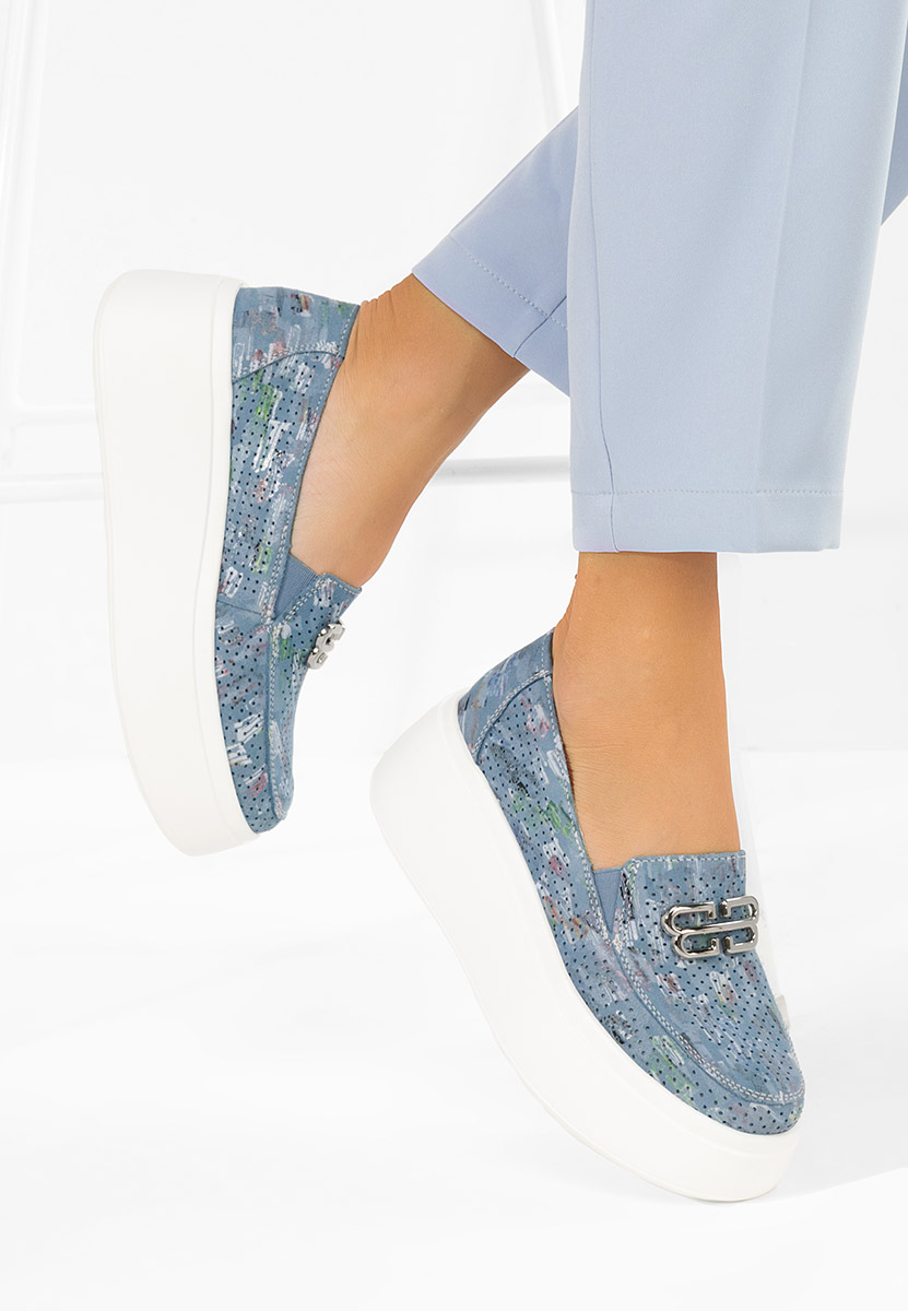 Μοκασίνια γυναικεια δερματινα Brinleya μπλε