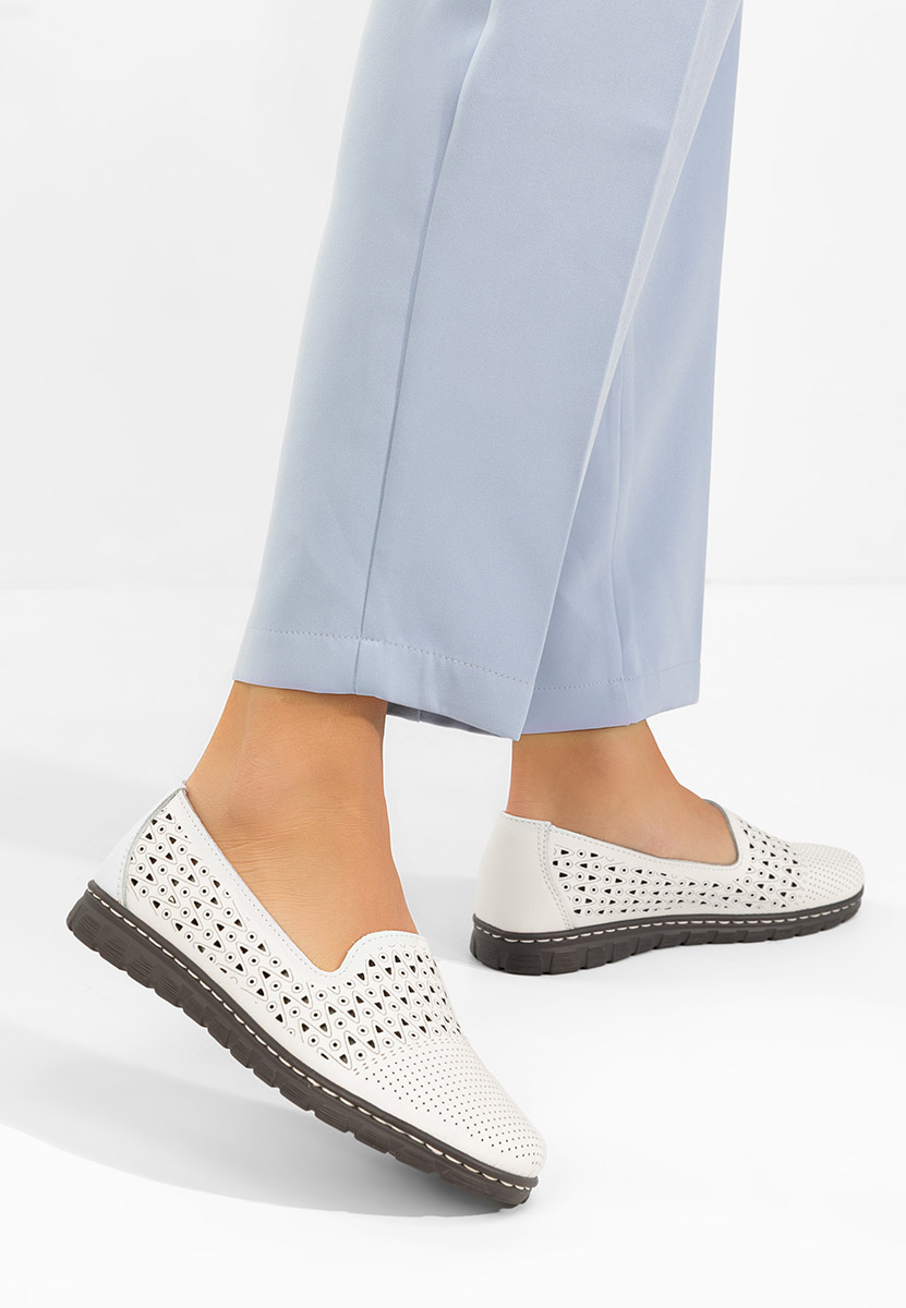 Δερμάτινες μπαλαρίνες Kerensa λευκά