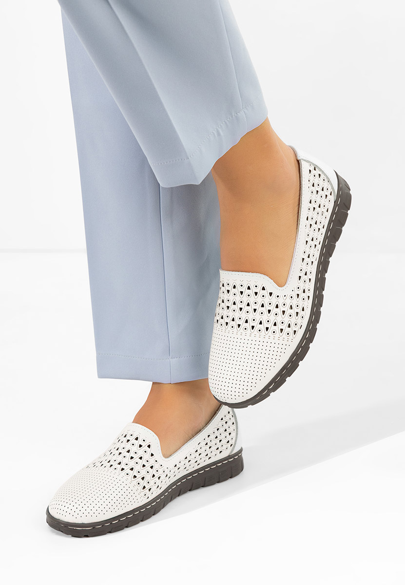 Δερμάτινες μπαλαρίνες Kerensa λευκά