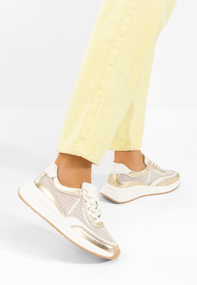 Sneakers γυναικεια δερματινα Luelia χρυσο