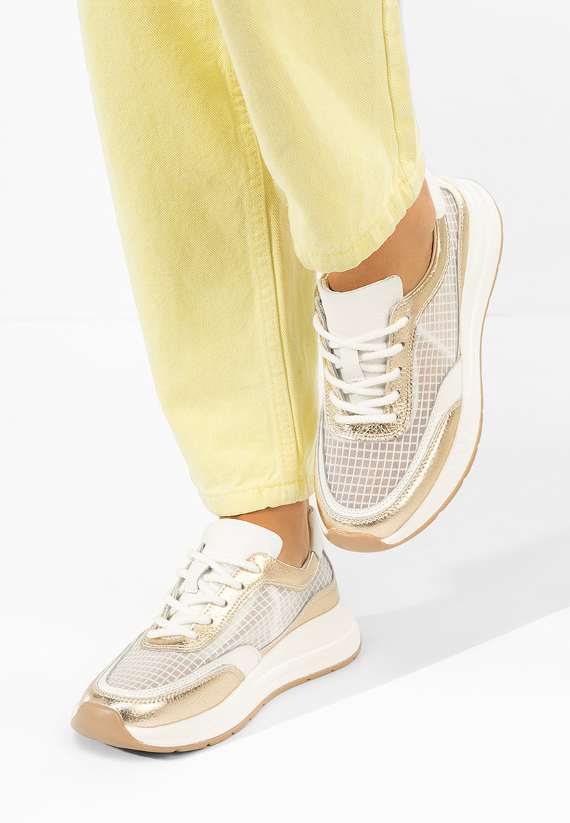 Sneakers γυναικεια δερματινα Luelia χρυσο